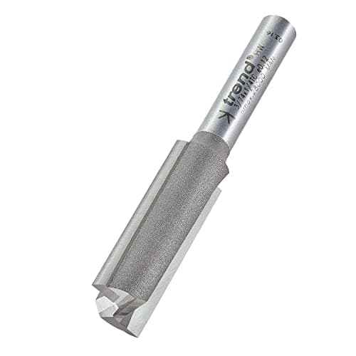 Image of Trend Professional Straight Two Flute Router Cutter, 1/4 Inch Shank, 12mm Cut Diameter, 32mm Cut Length, Tungsten Carbide Tipped, 3/74X1/4TC