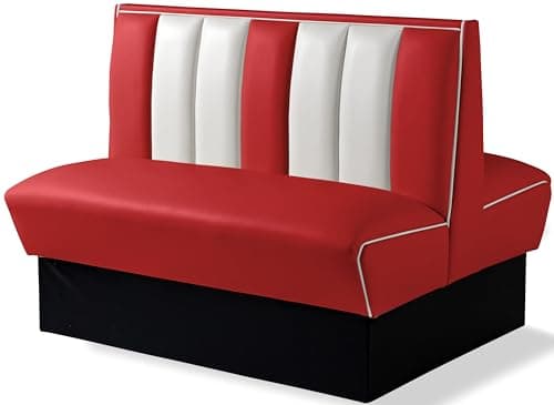 Image of Bel Air Corner Bench Dining Bench Seat Bench Furniture Dining Lounge (Red/White)