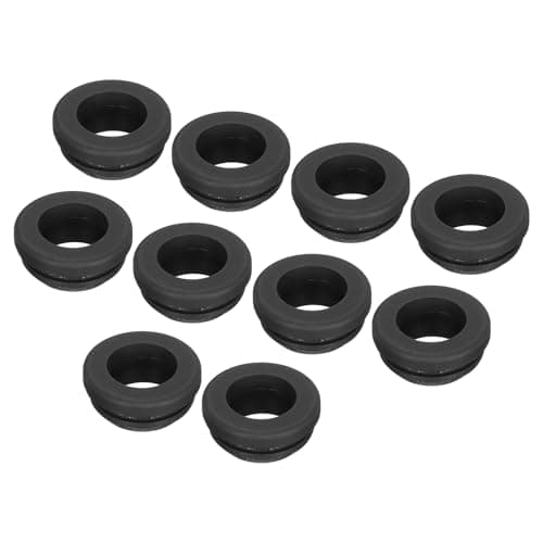 Image of sourcing map 20Pcs Snap Rubber Grommet Plug Mount Dia 13mm ID 10mm Narrow Groove Width 2mm Seal Anti-Scratch for Electrical Box Cable Pipes Black