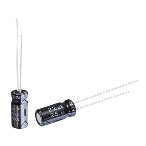 Image of sourcing map 22uF 25V 5x11mm Electrolytic Capacitor, Radial Leads Aluminum Capacitors for TV, LCD Monitor, VCD, 50Pcs