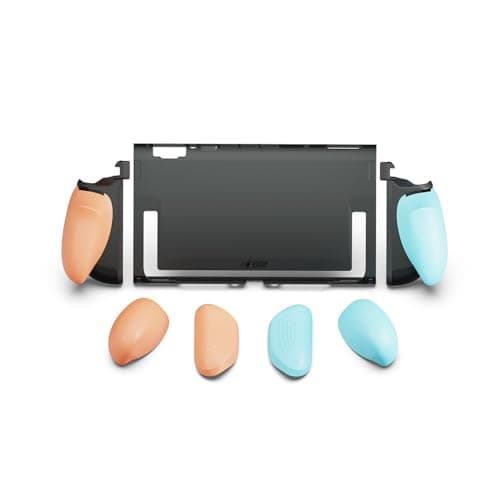 Image of Savage Raven by Skull & Co. FissionGrip: Dockable Split Protective Case for Nintendo Switch 2 (2025), Slim PC Shell with Detachable Grip Cover- Neon Blue & Red