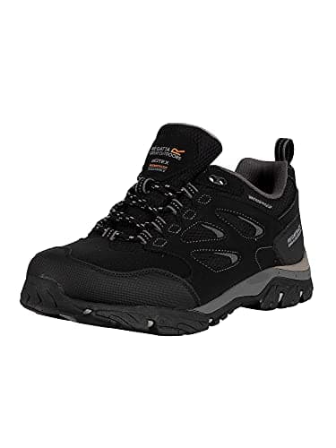 Image of Regatta Mens Holcombe IEP Low Rise Walking Trainers - Black Granite - 7 UK