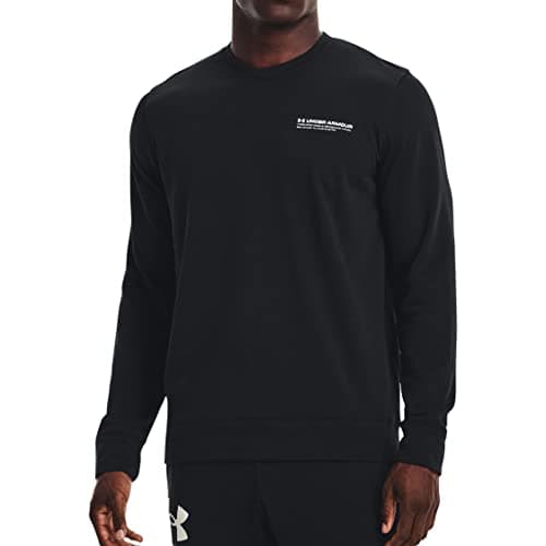 Image of Under Armour Men's Rival Terry Logo Crew Neck Sweatshirt, (001) Black / / Onyx White, M