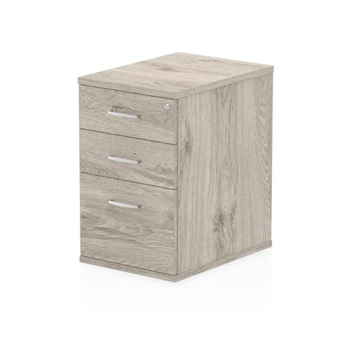 Image of Mr Office Impulse Desk High Pedestal 600mm deep, Grey oak