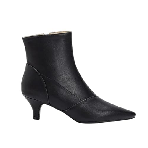 Image of Generisch 2026 Elegant British Ankle Boots Winter Short Ankle Boots Mid Heel Riding Boots Classic Design, black, 5 UK