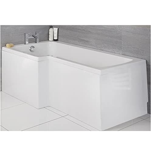 Image of Milano Elswick White 1700mm x 850mm Left Hand Square Shower Bath Side Panel
