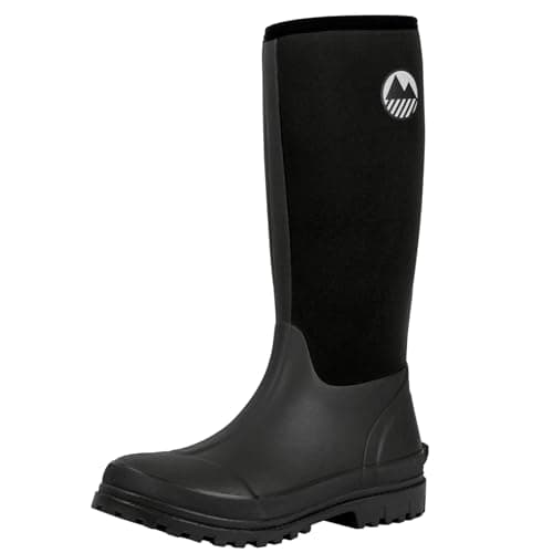 Image of Lakeland Active Men's Rydal Neoprene & Rubber Wellington Boots - Black - 7 UK