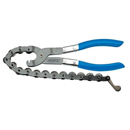 Image of Draper 230mm Exhaust Pipe Cutting Pliers | 19mm 15 Steel Cutting Discs | 355mm Chain | 83mm Diameter Cutting Capacity | 99495