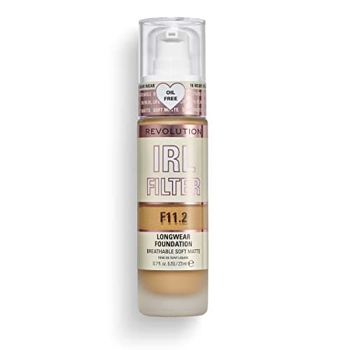 Image of Makeup Revolution IRL Filter, Longwear Foundation, Medium to Full Coverage, Matte Finish, 16 Hour Wear, F11.2, Medium/Dark Skin Tones, 23ml