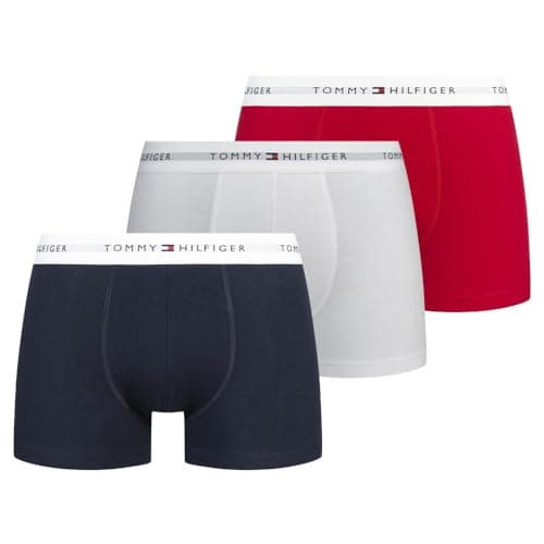Image of Tommy Hilfiger Men's 3P Trunk UM0UM03889 Trunk, Multi (Primary Red/White/Desert Sky), L