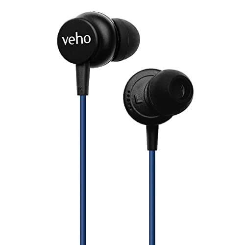Image of Veho Z-3 Wired Earphones | Microphone and Volume Control | 13mm Drivers | Sound Isolating | Earbuds - Blue (VEP-104-Z3-B)