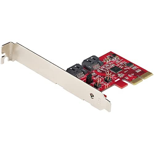 Image of StarTech.com SATA PCIe Card - 2 Port PCIe SATA Expansion Card - 6Gbps - Full/Low Profile - PCI Express to SATA Adapter/Controller - ASM1062R SATA RAID - PCIe to SATA Converter