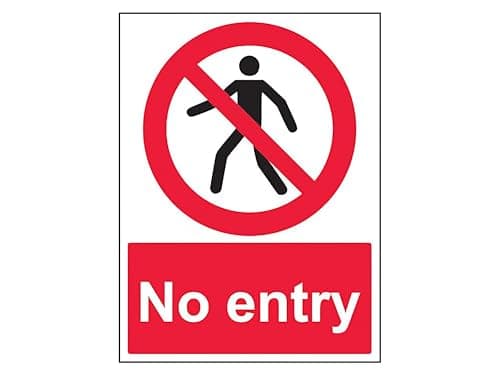 Image of The Workplace Depot No Entry Prohibition Sign – 300 x 200 mm, 1 mm Rigid PVC or Self-Adhesive Vinyl, Access Control Safety Sign for Offices, Warehouses & Construction Sites (PVC (Rigid))