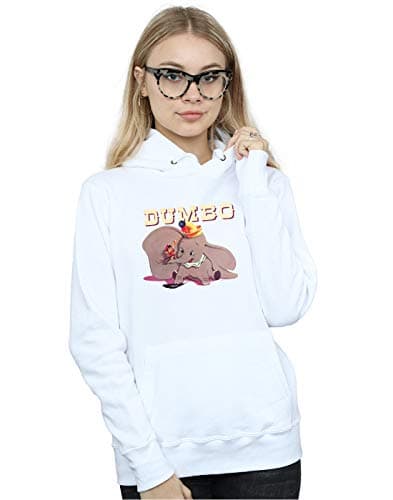 Image of Disney Women's Dumbo Timothy's Trombone Hoodie White Large