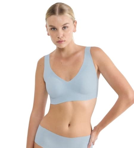 Image of Sloggi Women's Zero Feel 2.0 Bralette Bra, Light Blue, S