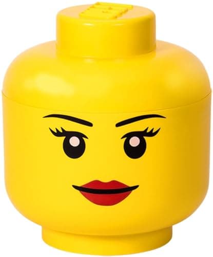 Image of LEGO STORAGE HEAD (LARGE) - GIRL - Polypropylene Storage Box with Lid for Kids' Toy Storage, Stackable Organizer, and Fun Storage Solution for LEGO Enthusiasts and Beyond