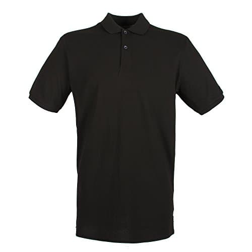 Image of Henbury Mens Modern Fit Cotton Pique Polo Shirt (XL) (Black)
