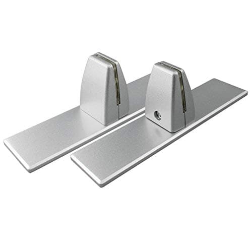 Image of 2 Pack Sneeze Guard Shield Base for Countertops, Stick On Heavy Duty Aluminum Partition Stand for Clear Acrylic Desktop Countertop Reception