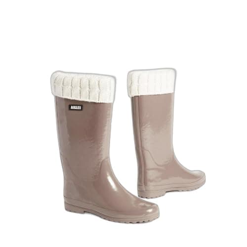 Image of Aigle Women's Eliosa Winter Wellington Boots, Brown Maroon, 5 UK