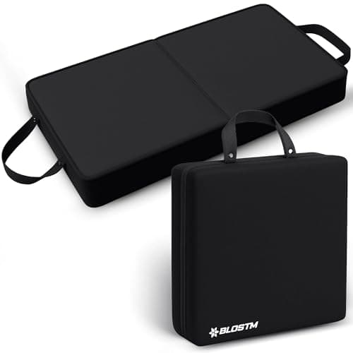 Image of BLOSTM Extra Thick Garden Kneeling Pad - Large Foldable Garden Kneeler Pad with Handles - Water Resistant High Density Memory Foam Mat Kneeling Cushion for Gardening, Housework, Bathing, Yoga (Black)