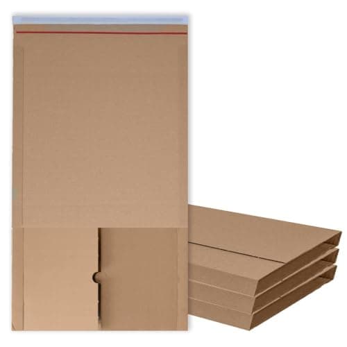 Image of AKAR Book Wrap Mailer (147x126 + 60mm) Postal Boxes for Posting Packaging & Secured Shipping | Protective Corrugated Cardboard Mailer cover from the edges | Perfect for CDs Case Packed (5)