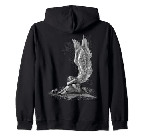 Image of Spiral Original - Enslaved Angel - Gothic Angel Zip Hoodie