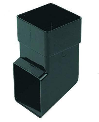 Image of FLOPLAST 65mm Square Downpipe Shoe - Black - Pack of 2