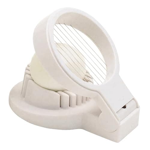 Image of KitchenCraft Egg Slicer, Multifunctional Egg Cutter, Plastic with Stainless Steel Wire, 12 x 9 x 4 cm, White