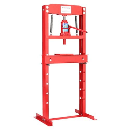 Image of DKIEI 20 Ton Hydraulic Press, Hydraulic Floor Workshop Press, Height Adjustable, Up to 790mm Working Range, Heavy Duty Standing Press for Workshop Garage(Red)