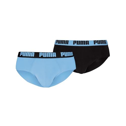 Image of PUMA Men Everyday Briefs (Pack of 2) Cool Blue/Black, X-Large