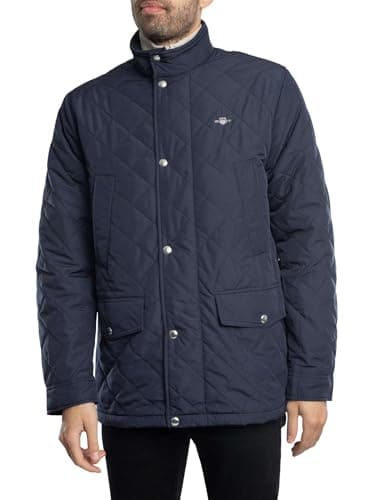 Image of GANT Men's Quilted Windcheater Mid Jacket, Evening Blue, XXL