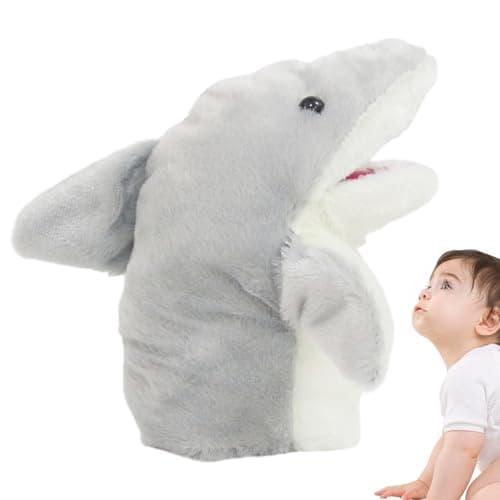 Image of Kids Puppets - Cartoon Shark Sock Marionette, Cute Role-Play muppe | Plush Shark Hand Puppets For Babies, Interactive Storytelling Game For Kids Boys Girls, Theatre Storytelling