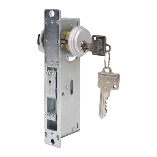 Image of foriy Storefront Door Lock, Commercial Door Lock Double Cylinder Hook Deadbolt Lock Set with 3 Key Zinc Alloy Lock Core for Aluminum Zinc Alloy Shop Doors 1-1/8" Backset Silver