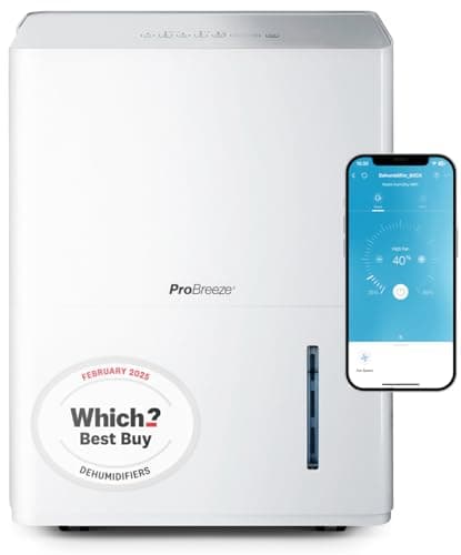 Image of Pro Breeze® 30L/Day Smart Dehumidifier with Large 3L Water Tank for Damp & Condensation - WiFi Smart App Control, Digital Humidity Display, Continuous Drainage, 24 Hour Timer & Auto Defrost Function