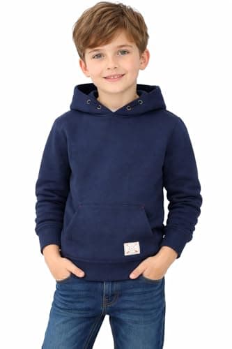 Image of Blu Apparel Unisex Kids Hoodie Overhead Warm Fleece Hoodies for Children Boys Girls Hoodies (UK, Age, 7 Years, 8 Years, Regular, Navy)