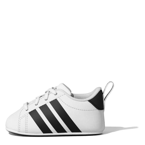 Image of adidas Unisex Baby Grand Court Crib Shoes, FTWR White/core Black/FTWR White, 0 UK