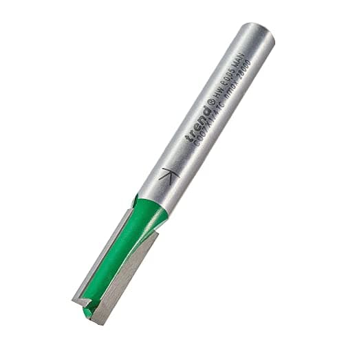 Image of Trend CraftPro Straight Two Flute Router Cutter Bit, 1/4 Inch Shank, 6.3mm Cut Diameter & 19.1mm Cut Length, Tungsten Carbide Tipped, C007X1/4TC