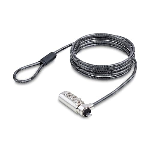 Image of StarTech.com Slim Lock Noble Wedge Slot Compatible, 6.6ft (2m) Locking Cable, Desk Anti-Theft Security For Laptop/Notebook