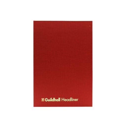 Image of Exacompta - Ref 38/6Z - Guildhall - Headliner Case bound Hardback Account Book, 298 x 203mm, 6 Cash Column, 80 Pages, Tamper-Proof, Precision Ruled 95gsm Ledger Paper - Burgundy