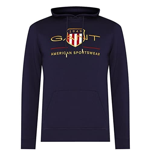 Image of GANT Men's REG Archive Shield Hoodie Evening Blue Standard, Evening Blue, XL