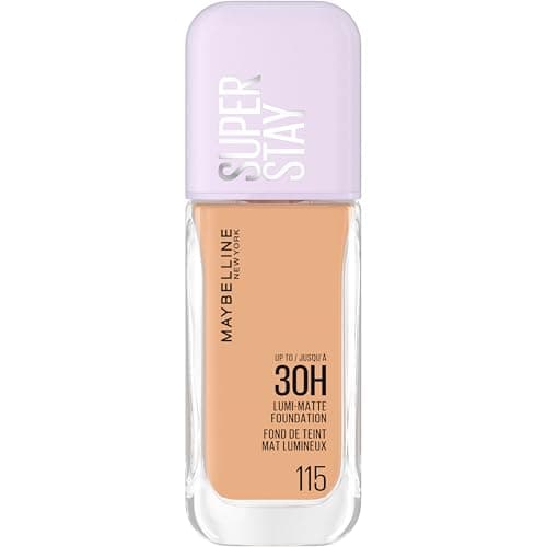 Image of Maybelline New York Super Stay up to 30HR Lumi-Matte Foundation, Medium-Full Coverage, Vegan Formula*, Amino Acids, Niacinamide, Vitamin E, All Day Wear - Shade: 115
