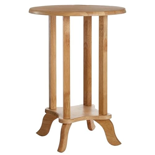 Image of Premier Housewares Small Side Table Wooden Table Telephone Tables Living Room Corner Table Round Side Table 37 cm and height 54 cm