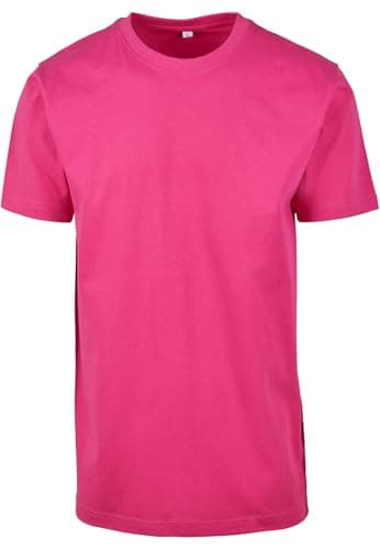 Image of Build Your Brand Mens By004 T-Shirt, Hibiskus Pink, S UK