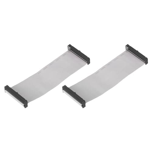 Image of sourcing map 2 Pcs IDC Connector Flat Ribbon Cable, 40 Pins 2.54mm Pitch 15cm Length FC to FC Dual Female Connector Flat Ribbon Cable Wire for Industrial Electronics, Grey