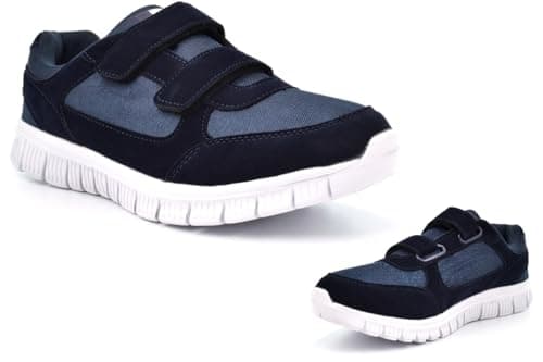 Image of Mens Touch Fastening Trainers Size 6 Boys Trainers Size 11 Touch Fastening Shoe Mens Extra Large Trainer Casual Shoe Extra Large Trainer Casual Shoes Memory Foam Sizes 6-13 Navy 6 UK