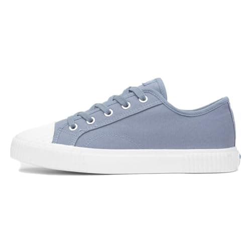 Image of Hush Puppies Ladies Brooke Canvas Trainer, Blue, 6