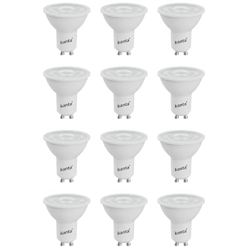 Image of kanta GU10 LED Spotlight Bulbs, 3.6W, 345lm, 220-240V, Downlights Warm White Cool White Daylight, 50W Halogen Equivalent Bulb, Non-Dimmable, Pack of 12 (Cool White 4000K)