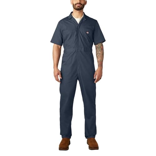 Image of Dickies Men's Short-Sleeve Work Utility Coveralls, Dark Navy V1, S