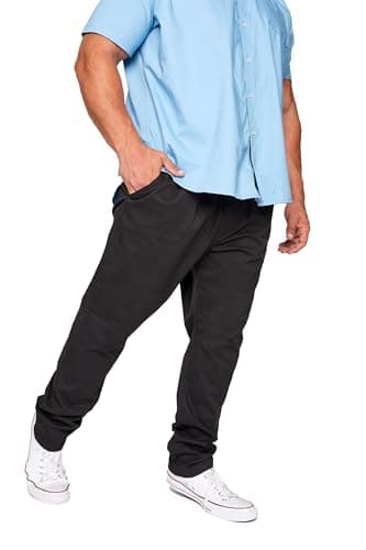 Image of BadRhino Big & Tall Elasticated Waist Chinos - Men's - Plus Size Curve Black