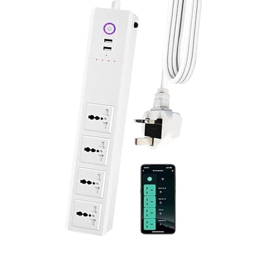 Image of Smart power board, surge protector, USB extension, Alexa power board, compatible with Alexa and Google